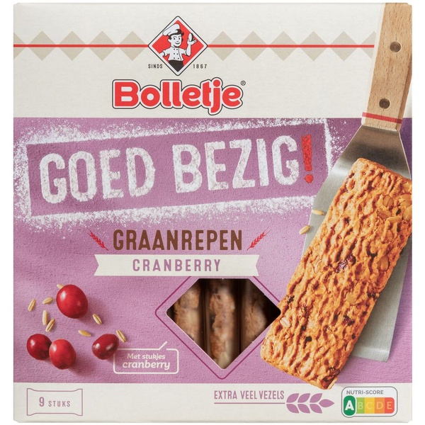 BOLLET graanrepen cranberry 210 GR