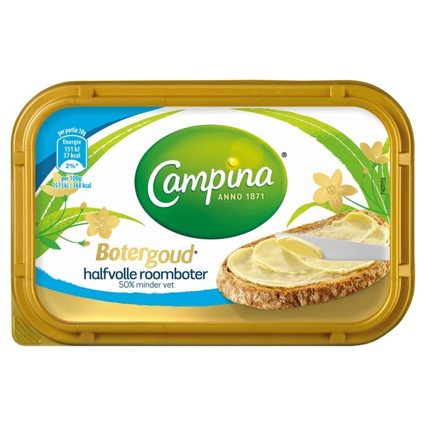 CAMPINA botergoud 50%  minder vet 225 GR