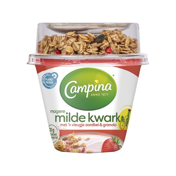 CAMPINA kwark aardbei  en granola 225 GR