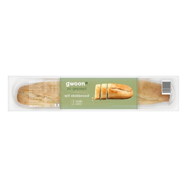 G'WOON stokbrood wit 220 GR