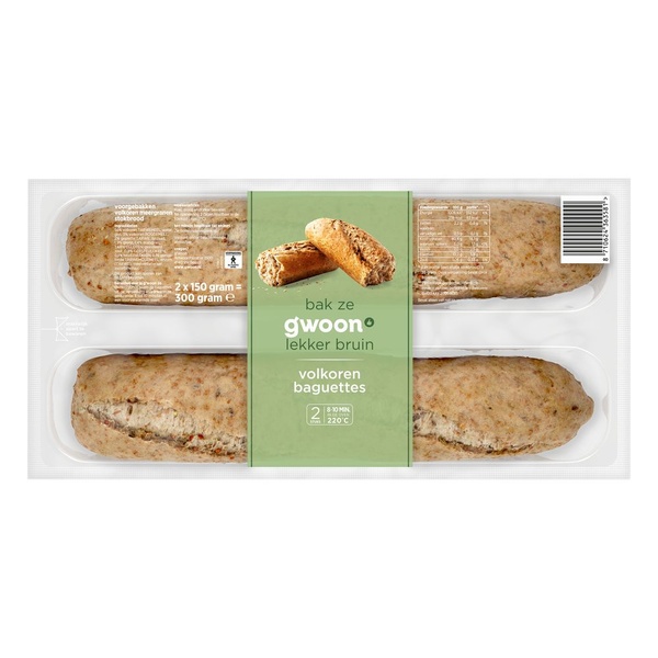 G'WOON baguettes volkoren 300 GR