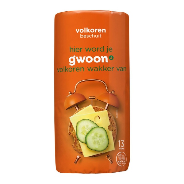 G'WOON beschuit volkoren 125 GR