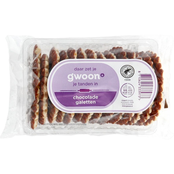 G'WOON chocolade galetten 300 GR