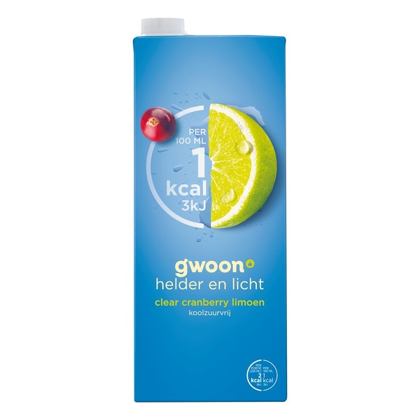 G'WOON clear cranberry limoen 1.5 LT