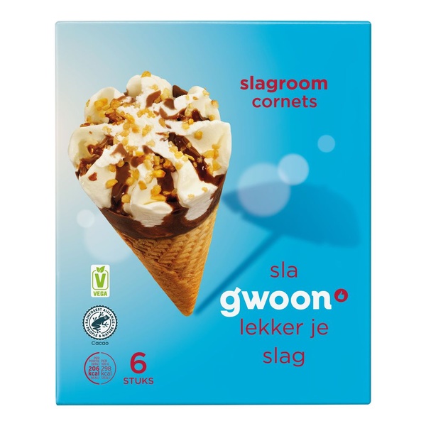G'WOON cornets vanille 6 ST