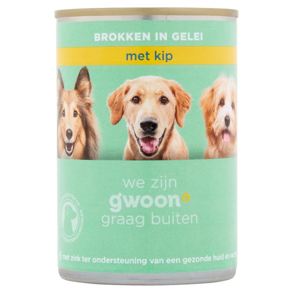 G'WOON hondenvoer kip in gelei 415 GR