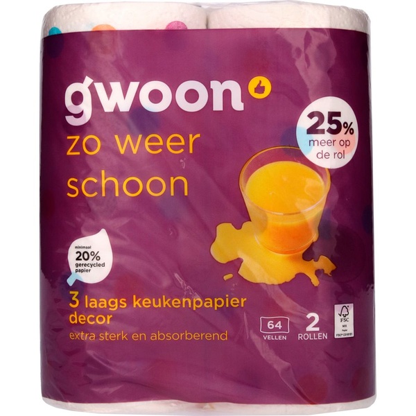 G'WOON keukenpapier   decor 2 ST
