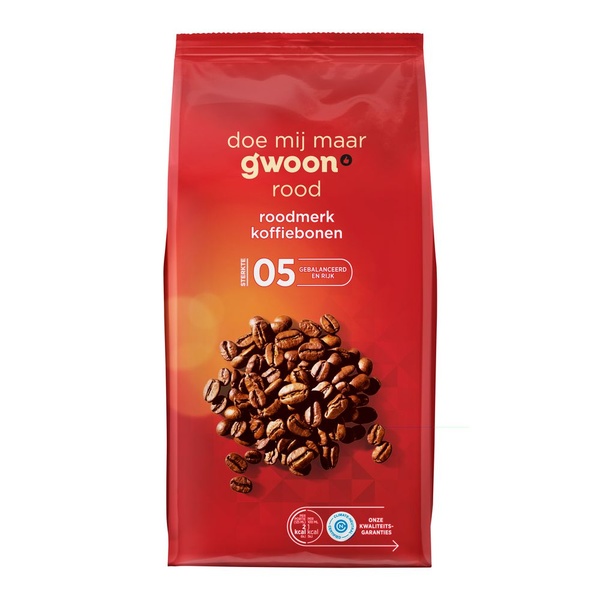 G'WOON roodmerk koffiebonen 500 GR