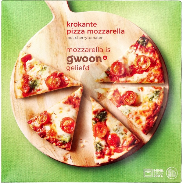 G'WOON krokante pizza mozzarella 355 GR