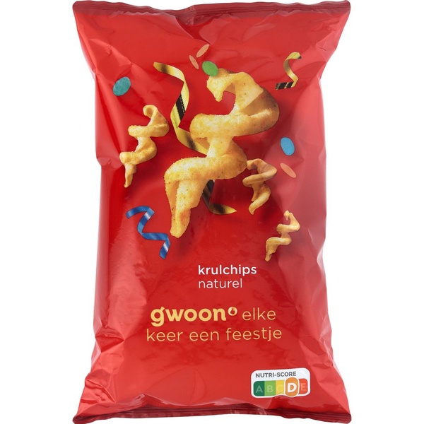 G'WOON krulchips naturel 150 GR