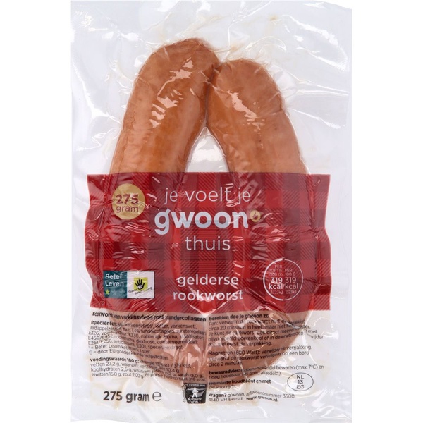 G'WOON gelderse rookworst 275 GR