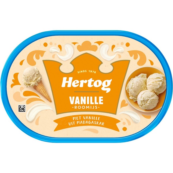 HERTOG oval romig vanille ijs 900 ML