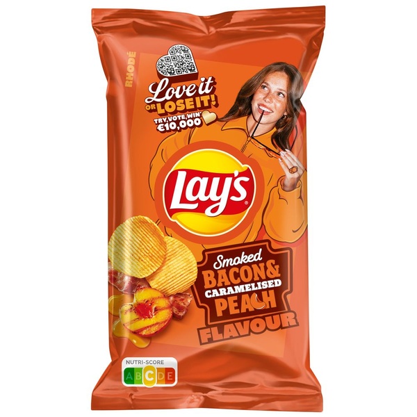 LAY'S max smokey bacon & car peach 185 GR