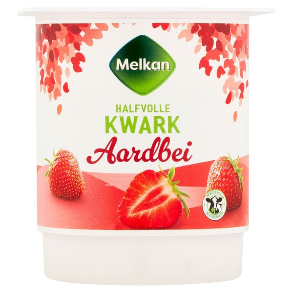 MELKAN kwark aardbei  halfvol 450 GR