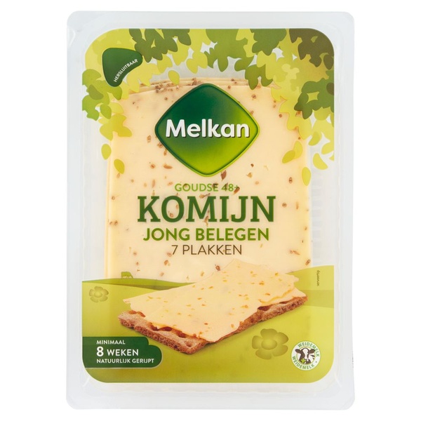 MELKAN gouda komijn 48+ plak 190 GR