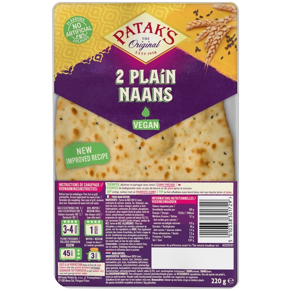 PATAKS naan plain 220 GR