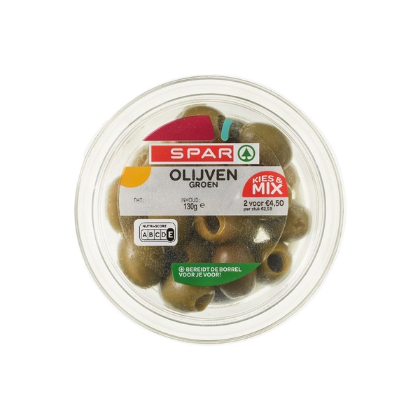 SPAR olijven groen 130 GR