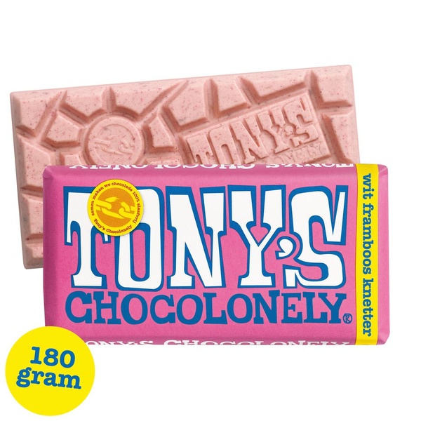 TONYS knettersuiker  wit framboos 180 GR