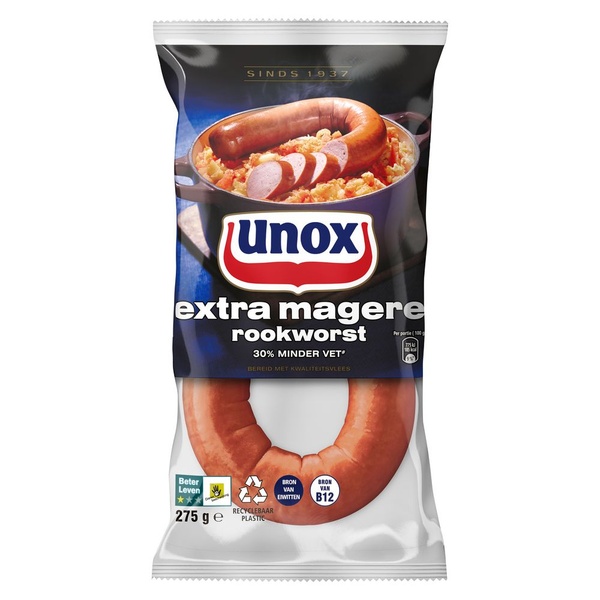 UNOX rookworst extra mager 275 GR