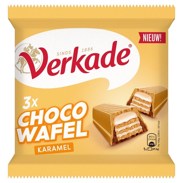 VERKADE chocowafel karamel 3 ST